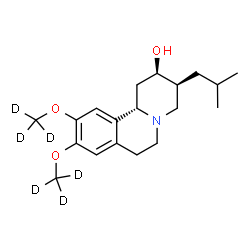 ChemSpider 2D Image | (2R,3S,11bS)-3-Isobutyl-9,10-bis[(~2~H_3_)methyloxy]-1,3,4,6,7,11b-hexahydro-2H-pyrido[2,1-a]isoquinolin-2-ol | C19H23D6NO3