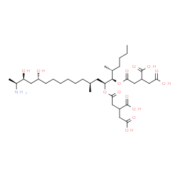 ChemSpider 2D Image | 2,2'-{[(5R,6R,7S,9S,16R,18S,19S)-19-Amino-16,18-dihydroxy-5,9-dimethyl-6,7-icosanediyl]bis[oxy(2-oxo-2,1-ethanediyl)]}disuccinic acid | C34H59NO14