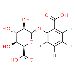 ChemSpider 2D Image | 2-Carboxy(~2~H_4_)phenyl beta-D-glucopyranosiduronic acid | C13H10D4O9