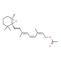 ChemSpider 2D Image | (2Z,4Z,6E)-3,7-Dimethyl-9-[(1S,6R)-2,2,6-trimethyl-7-oxabicyclo[4.1.0]hept-1-yl]-2,4,6,8-nonatetraen-1-yl acetate | C22H32O3