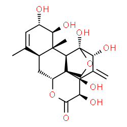 ChemSpider 2D Image | (1beta,2alpha,11beta,12alpha,15beta)-1,2,11,12,14,15-Hexahydroxy-11,20-epoxypicrasa-3,13(21)-dien-16-one | C20H26O9