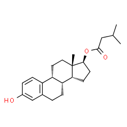 ChemSpider 2D Image | (9beta,14beta,17beta)-3-Hydroxyestra-1,3,5(10)-trien-17-yl 3-methylbutanoate | C23H32O3