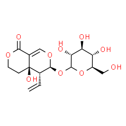ChemSpider 2D Image | (4aR,5R,6S)-4a-Hydroxy-1-oxo-5-vinyl-4,4a,5,6-tetrahydro-1H,3H-pyrano[3,4-c]pyran-6-yl D-glucopyranoside | C16H22O10