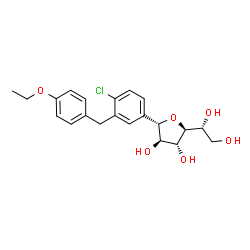 ChemSpider 2D Image | (1S)-1,4-Anhydro-1-[4-chloro-3-(4-ethoxybenzyl)phenyl]-D-galactitol | C21H25ClO6