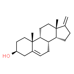 ChemSpider 2D Image | (3beta,9beta,14beta)-17-Methyleneandrost-5-en-3-ol | C20H30O
