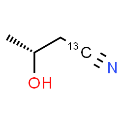 ChemSpider 2D Image | (3R)-3-Hydroxy(1-~13~C)butanenitrile | C313CH7NO