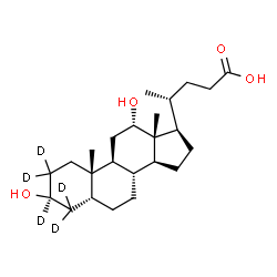 ChemSpider 2D Image | (3alpha,5beta,12alpha)-3,12-Dihydroxy(2,2,3,4,4-~2~H_5_)cholan-24-oic acid | C24H35D5O4