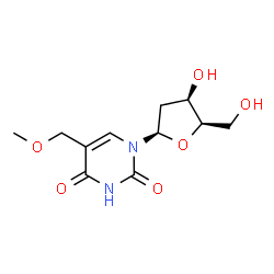 ChemSpider 2D Image | 1-(2-Deoxy-beta-D-threo-pentofuranosyl)-5-(methoxymethyl)-2,4(1H,3H)-pyrimidinedione | C11H16N2O6