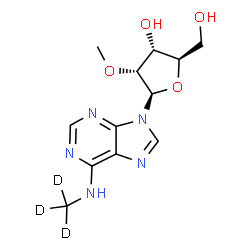 ChemSpider 2D Image | 2'-O-Methyl-N-(~2~H_3_)methyladenosine | C12H14D3N5O4