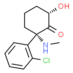 ChemSpider 2D Image | (2S,6S)-2-(2-Chlorophenyl)-6-hydroxy-2-(methylamino)cyclohexanone | C13H16ClNO2