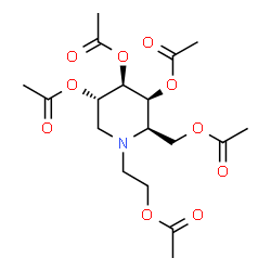 ChemSpider 2D Image | (2R,3S,4R,5S)-1-(2-Acetoxyethyl)-2-(acetoxymethyl)-3,4,5-piperidinetriyl triacetate | C18H27NO10