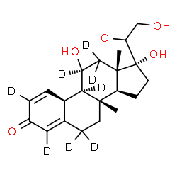 ChemSpider 2D Image | (10alpha,11beta)-11,17,20,21-Tetrahydroxy-8-methyl(2,4,6,6,9,11,12,12-~2~H_8_)-19-norpregna-1,4-dien-3-one | C21H22D8O5