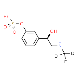 ChemSpider 2D Image | 3-{(1R)-1-Hydroxy-2-[(~2~H_3_)methylamino]ethyl}phenyl hydrogen sulfate | C9H10D3NO5S
