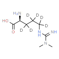 ChemSpider 2D Image | N~5~-(N,N-Dimethylcarbamimidoyl)-L-(3,3,4,4,5,5-~2~H_6_)ornithine | C8H12D6N4O2