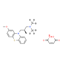 ChemSpider 2D Image | (2R)-3-(2-Methoxy-10H-phenothiazin-10-yl)-2-methyl-N,N-bis[(~2~H_3_)methyl]-1-propanamine (2Z)-2-butenedioate (1:1) | C23H22D6N2O5S