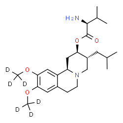 ChemSpider 2D Image | (2R,3R,11bR)-3-Isobutyl-9,10-bis[(~2~H_3_)methyloxy]-1,3,4,6,7,11b-hexahydro-2H-pyrido[2,1-a]isoquinolin-2-yl L-valinate | C24H32D6N2O4
