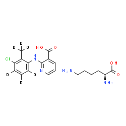 ChemSpider 2D Image | 2-{[3-Chloro-2-(~2~H_3_)methyl(~2~H_3_)phenyl]amino}nicotinic acid - L-lysine (1:1) | C19H19D6ClN4O4