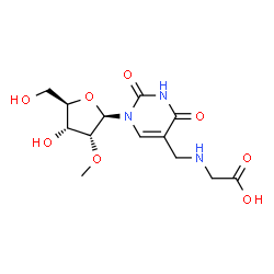 ChemSpider 2D Image | [({1-[(2R,3R,4R,5R)-4-Hydroxy-5-(hydroxymethyl)-3-methoxytetrahydro-2-furanyl]-2,4-dioxo-1,2,3,4-tetrahydro-5-pyrimidinyl}methyl)amino]acetic acid (non-preferred name) | C13H19N3O8