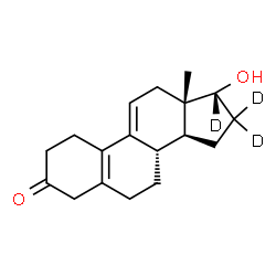 ChemSpider 2D Image | (17alpha)-17-Hydroxy(16,16,17-~2~H_3_)estra-5(10),9(11)-dien-3-one | C18H21D3O2