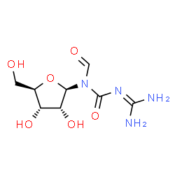 ChemSpider 2D Image | N-[(Diaminomethylene)carbamoyl]-N-formyl-beta-D-ribofuranosylamine | C8H14N4O6