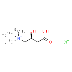 ChemSpider 2D Image | (2S)-3-Carboxy-2-hydroxy-N,N,N-tris[(~13~C)methyl]-1-propanaminium chloride | C413C3H16ClNO3
