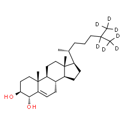 ChemSpider 2D Image | (3beta,4alpha)-(25,26,26,26,27,27,27-~2~H_7_)Cholest-5-ene-3,4-diol | C27H39D7O2
