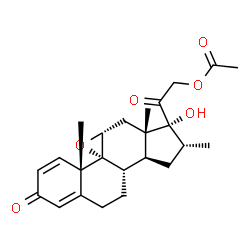 ChemSpider 2D Image | (11alpha,16alpha)-17-Hydroxy-16-methyl-3,20-dioxo-9,11-epoxypregna-1,4-dien-21-yl acetate | C24H30O6