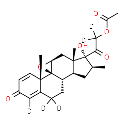 ChemSpider 2D Image | (9beta,11beta,16beta)-17-Hydroxy-16-methyl-3,20-dioxo(4,6,6,21,21-~2~H_5_)-9,11-epoxypregna-1,4-dien-21-yl acetate | C24H25D5O6