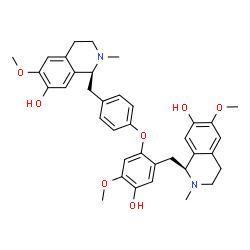 ChemSpider 2D Image | (1S)-1-[4-(4-Hydroxy-2-{[(1S)-7-hydroxy-6-methoxy-2-methyl-1,2,3,4-tetrahydro-1-isoquinolinyl]methyl}-5-methoxyphenoxy)benzyl]-6-methoxy-2-methyl-1,2,3,4-tetrahydro-7-isoquinolinol | C37H42N2O7
