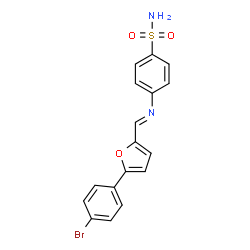 ChemSpider 2D Image | 4-({(E)-[5-(4-Bromophenyl)-2-furyl]methylene}amino)benzenesulfonamide | C17H13BrN2O3S