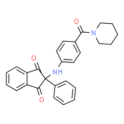 ChemSpider 2D Image | 2-Phenyl-2-{[4-(1-piperidinylcarbonyl)phenyl]amino}-1H-indene-1,3(2H)-dione | C27H24N2O3