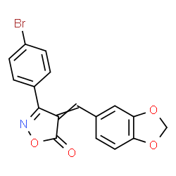 ChemSpider 2D Image | 4-(1,3-Benzodioxol-5-ylmethylene)-3-(4-bromophenyl)-1,2-oxazol-5(4H)-one | C17H10BrNO4