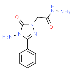 ChemSpider 2D Image | 2-(4-Amino-5-oxo-3-phenyl-4,5-dihydro-1H-1,2,4-triazol-1-yl)acetohydrazide | C10H12N6O2