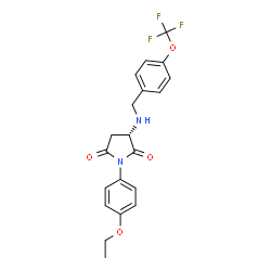 ChemSpider 2D Image | (3S)-1-(4-Ethoxyphenyl)-3-{[4-(trifluoromethoxy)benzyl]amino}-2,5-pyrrolidinedione | C20H19F3N2O4