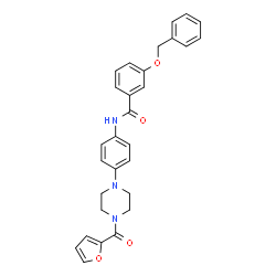 ChemSpider 2D Image | 3-(Benzyloxy)-N-{4-[4-(2-furoyl)-1-piperazinyl]phenyl}benzamide | C29H27N3O4