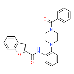 ChemSpider 2D Image | N-[2-(4-Benzoyl-1-piperazinyl)phenyl]-1-benzofuran-2-carboxamide | C26H23N3O3