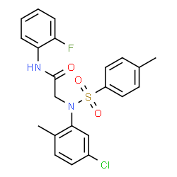 ChemSpider 2D Image | N~2~-(5-Chloro-2-methylphenyl)-N-(2-fluorophenyl)-N~2~-[(4-methylphenyl)sulfonyl]glycinamide | C22H20ClFN2O3S