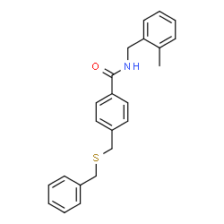 ChemSpider 2D Image | 4-[(Benzylsulfanyl)methyl]-N-(2-methylbenzyl)benzamide | C23H23NOS