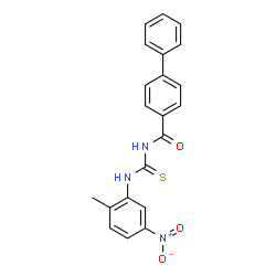ChemSpider 2D Image | N-[(2-Methyl-5-nitrophenyl)carbamothioyl]-4-biphenylcarboxamide | C21H17N3O3S