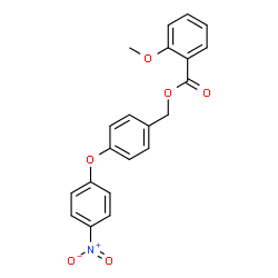 ChemSpider 2D Image | 4-(4-Nitrophenoxy)benzyl 2-methoxybenzoate | C21H17NO6