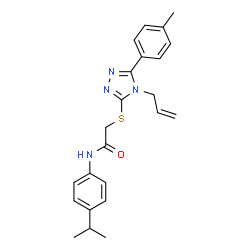 ChemSpider 2D Image | 2-{[4-Allyl-5-(4-methylphenyl)-4H-1,2,4-triazol-3-yl]sulfanyl}-N-(4-isopropylphenyl)acetamide | C23H26N4OS