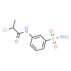 ChemSpider 2D Image | 2-Chloro-N-(3-sulfamoylphenyl)propanamide | C9H11ClN2O3S