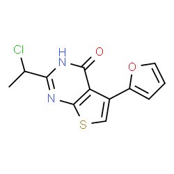 ChemSpider 2D Image | 2-(1-Chloroethyl)-5-(2-furyl)thieno[2,3-d]pyrimidin-4(1H)-one | C12H9ClN2O2S