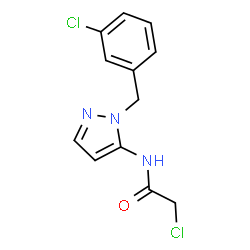 ChemSpider 2D Image | 2-Chloro-N-[1-(3-chlorobenzyl)-1H-pyrazol-5-yl]acetamide | C12H11Cl2N3O