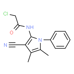 ChemSpider 2D Image | 2-Chloro-N-(3-cyano-4,5-dimethyl-1-phenyl-1H-pyrrol-2-yl)acetamide | C15H14ClN3O