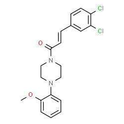 ChemSpider 2D Image | (2E)-3-(3,4-Dichlorophenyl)-1-[4-(2-methoxyphenyl)-1-piperazinyl]-2-propen-1-one | C20H20Cl2N2O2