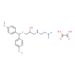 ChemSpider 2D Image | 1-[Bis(4-methoxyphenyl)methoxy]-3-{[2-(dimethylamino)ethyl]amino}-2-propanol ethanedioate (1:1) | C24H34N2O8