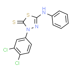 ChemSpider 2D Image | 5-Anilino-3-(3,4-dichlorophenyl)-1,3,4-thiadiazole-2(3H)-thione | C14H9Cl2N3S2