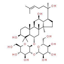 ChemSpider 2D Image | (3beta,6alpha,12beta,20R)-3,12,20-Trihydroxydammar-24-en-6-yl 2-O-beta-D-glucopyranosyl-beta-D-glucopyranoside | C42H72O14