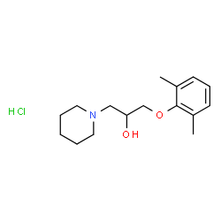 ChemSpider 2D Image | 1-(2,6-Dimethylphenoxy)-3-(1-piperidinyl)-2-propanol hydrochloride (1:1) | C16H26ClNO2